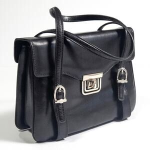 Higbee Co Vintage Leather Handbag Black Classic Old Money Minimalist